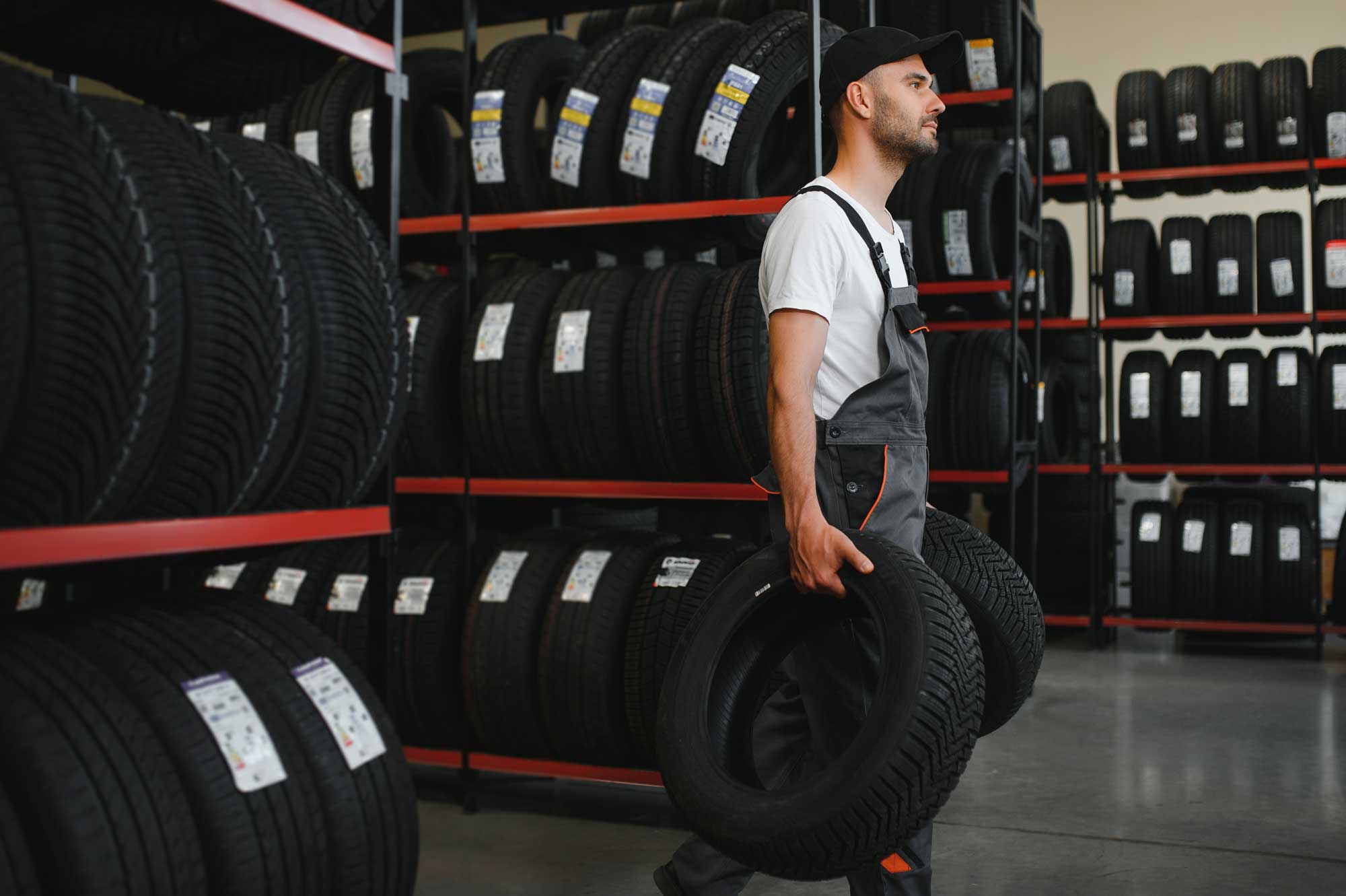 confident-mechanic-man-checking-characteristics-tyre-auto-service-shop-